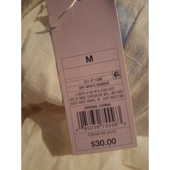 Wild Fable Women's Cream Linen Blend Wide Leg Drawstring Pants -‎ M NEW - Picture 4 of 4